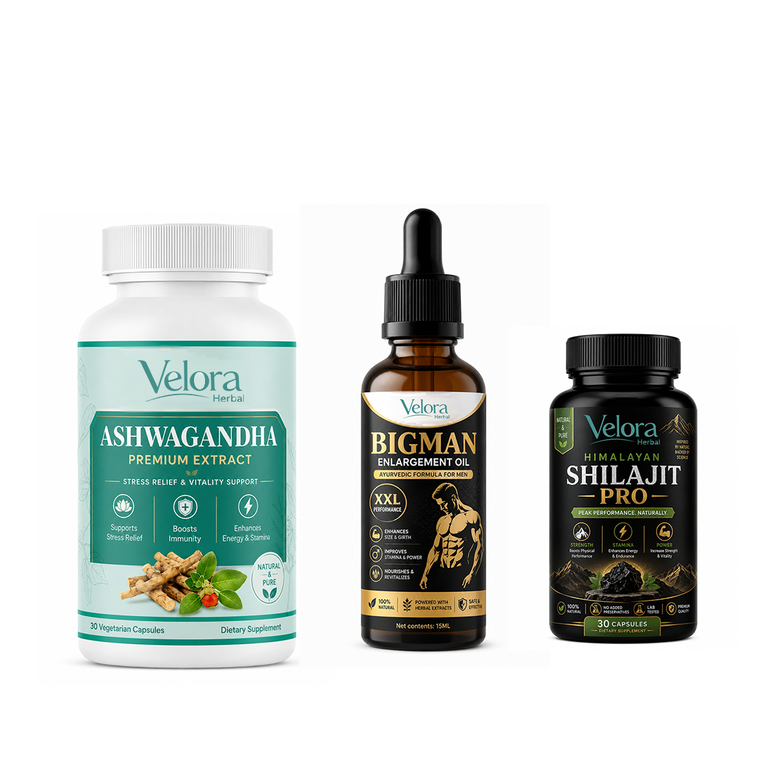 Men's Wellness Combo | Ashwagandha Pro, Shilajit Pro & Herbal Care Oil