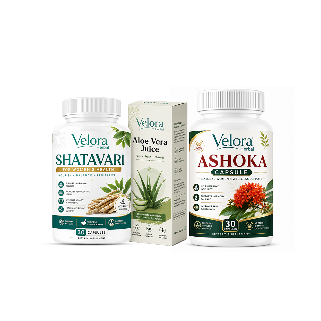 Women's Wellness Combo Pack | Ashoka Capsule, Shatavari & Aloe Vera